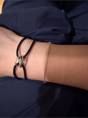 Black Trinity Cord Knot Bracelet